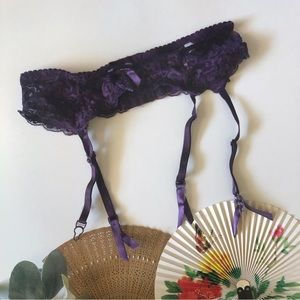 3/$12 Dreamgirl Purple Floral Lace Garter Belt